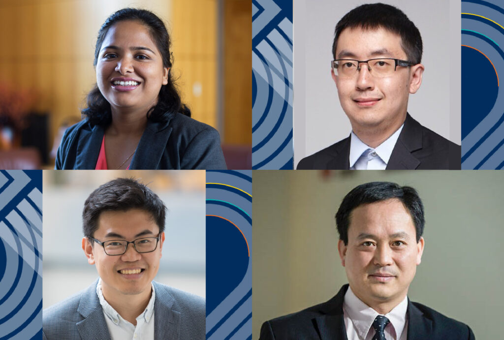 Recently promoted faculty Geeta Mehta, Yiyang Li, Wenhao Sun and Kai Sun